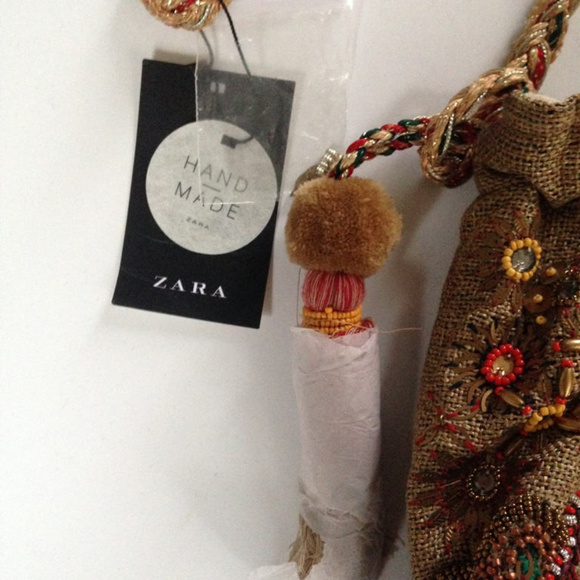 Zara beaded bucket jute tassel mini crossbody bag - Picture 7 of 8